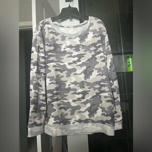 Zyia Gray Camo Lounge Boyfriend Sweater
